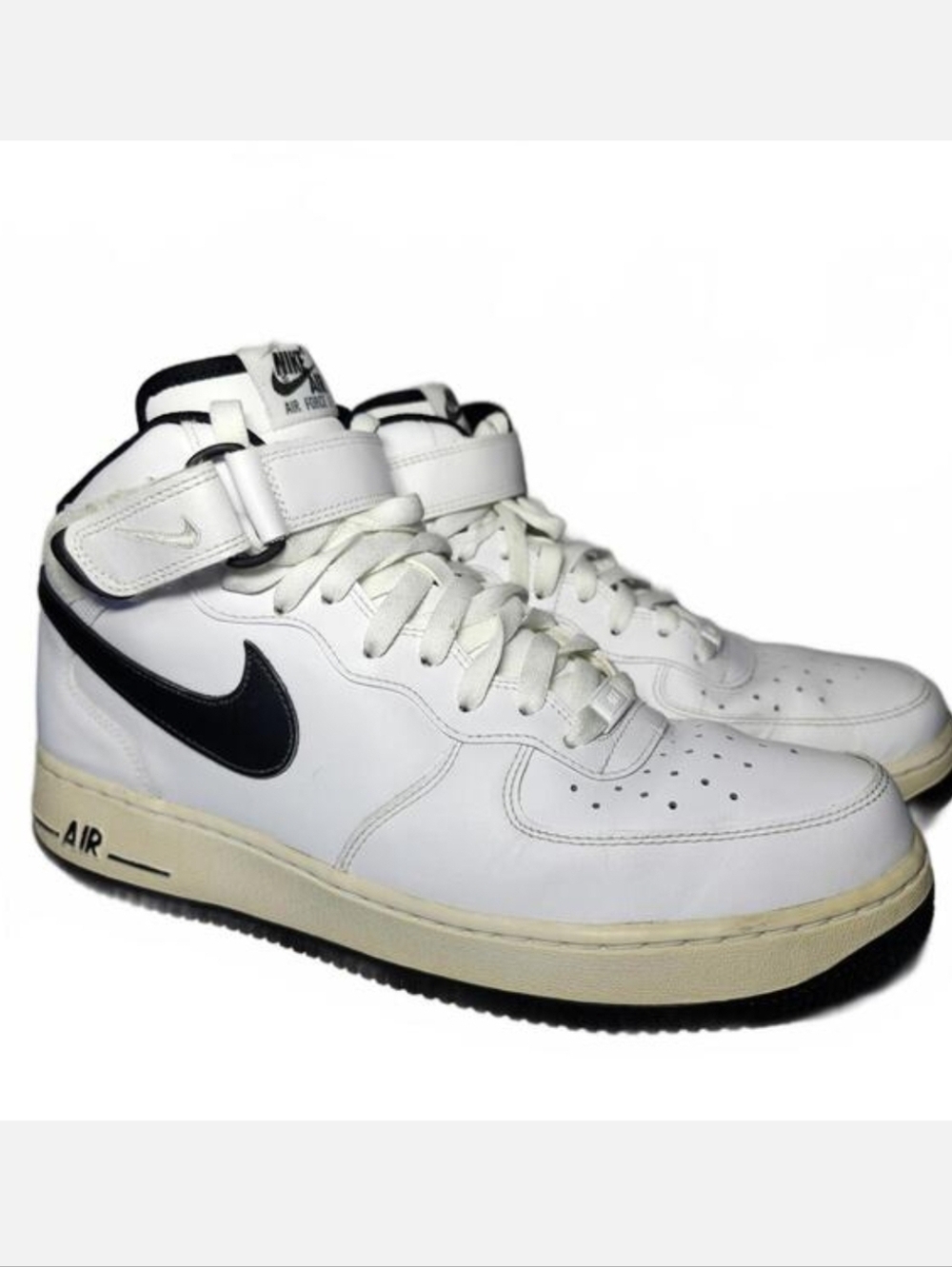 Nike Men Air Force 1 Mid 07 White Black Streetwear Size 10.5